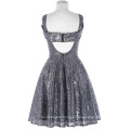 Kate Kasin Hollowed Cap Ärmel V-Ausschnitt Short Navy blau Sequined Prom Dress 7 Größen KK001033-1